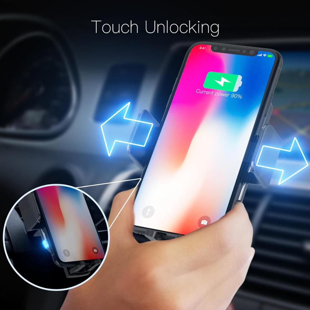 Smart wireless car charger holder