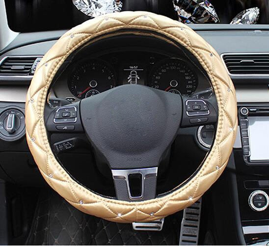 Crystal Leather Steering Wheel Covers