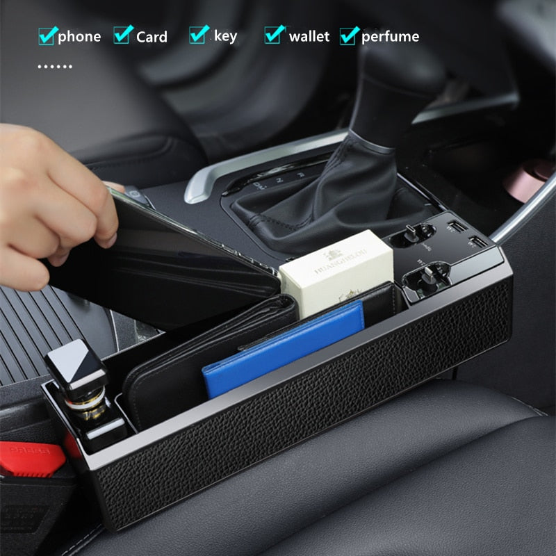 Car Seat Crevice Storage Box Charger