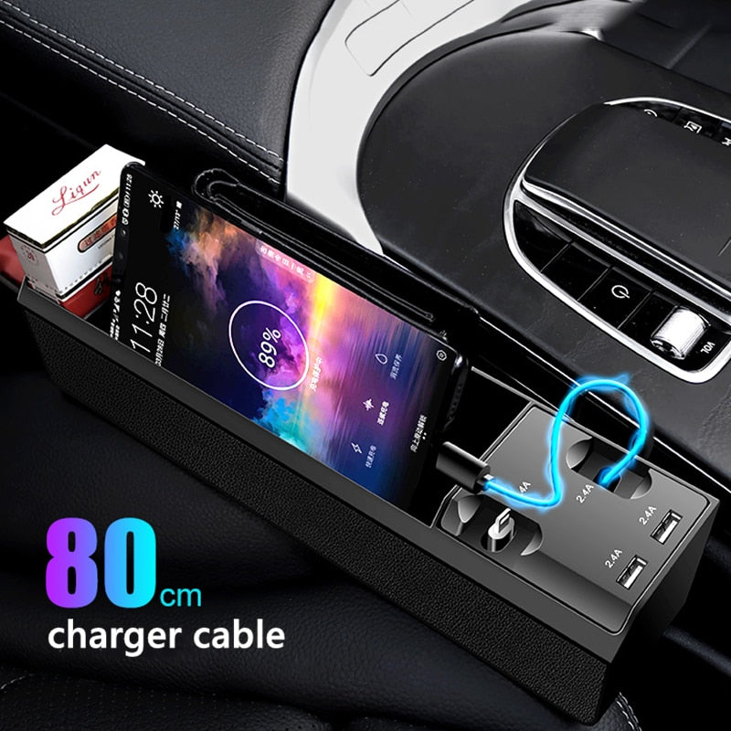Car Seat Crevice Storage Box Charger