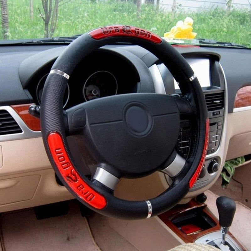 Faux Leather Steering Wheel Elastic Covers