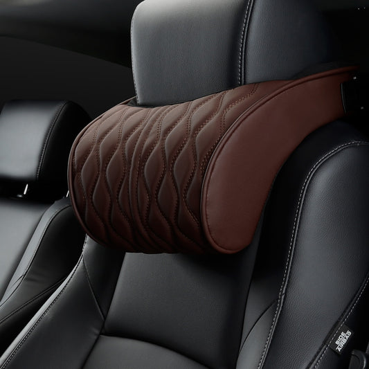 Car Headrest Leather Embroidered Pillow