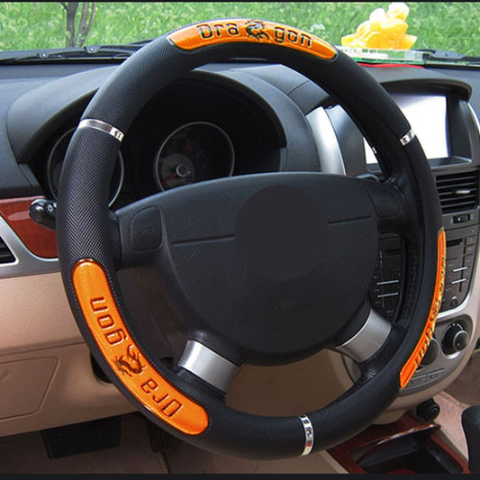 Faux Leather Steering Wheel Elastic Covers