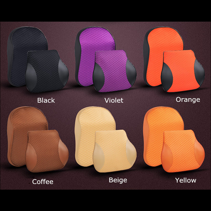 Car head pillow and waist rest set