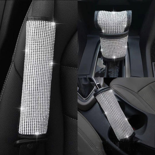 Diamond Crystal interior accessories cover for handbrake, Gear and steeling wheel.